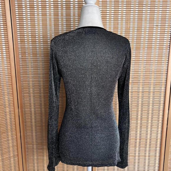 Vintage Accomplice Y2K black and silver babydoll long sleeve - Picture 3 of 4